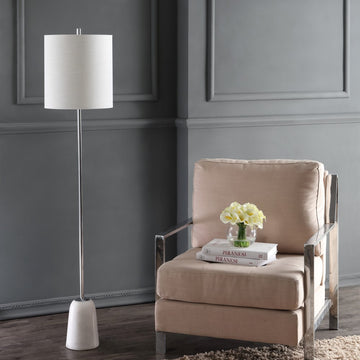 Lincoln 62.5" Marble/Metal LED Floor Lamp - JONATHAN Y